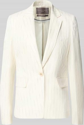 Christian Berg Slim Fit Blazer aus Leinen-Mix mit Streifenmuster in Ecru, Gr&ouml;&szlig;e 34