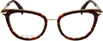 Rag & Bone Ladies Brown Rectangular Eyeglass Frames RNB3051/G