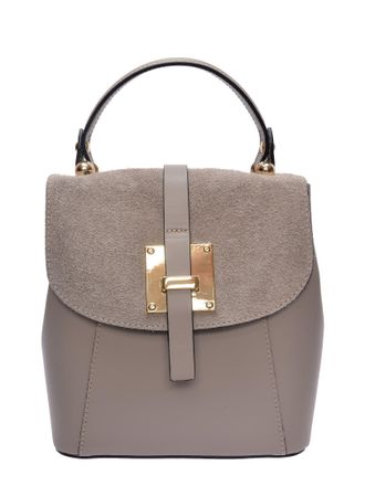 Roberta M Beige Rundleer Tas
