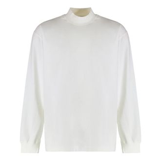 Stone Island Polo Collar T-shirt met lange mouwen - Heren - Coltruien - Wit - 2XL - Katoen - Truien & Vesten