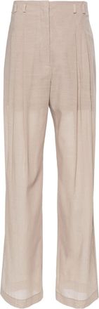 Philosophy di Lorenzo Serafini pleat-detailing trousers - women - Virgin Wool/Polyester - 42 - Neutrals