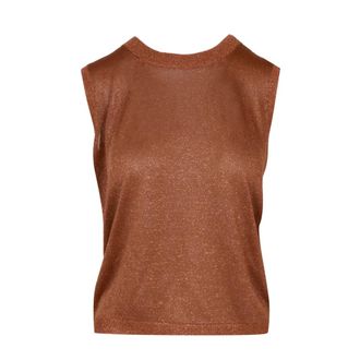 Gran Sasso Sleeveless Tops, female, Brown, Size: M Gran Sasso Brown