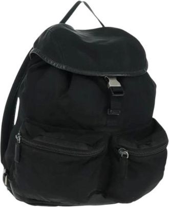 Prada Pre-owned Backpacks, female, Black, Size: ONE SIZE Pre-owned Nylon Backpack