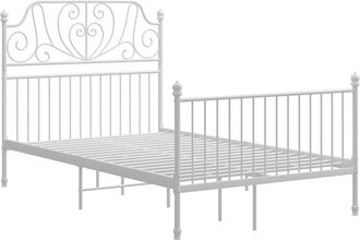 vidaXL Estructura De Cama Sin Colch&oacute;n Metal Blanco 120x200 Cm Vidaxl