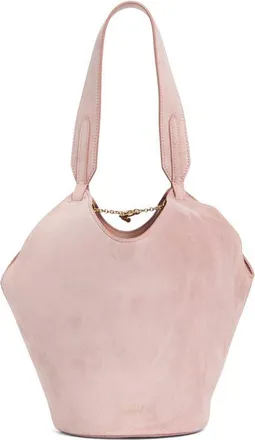 Khaite Mini Lotus Suede Top Handle Bag in Dusty Pink at Nordstrom