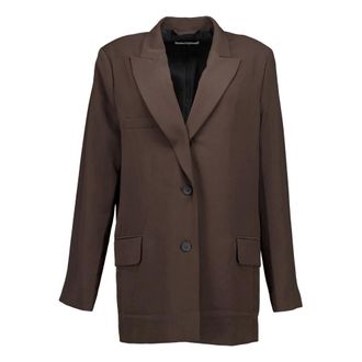Zenggi Zenggi - Japanese Crepe Relaxed Blazer - Dames - Jassen - Bruin - Maat: M Poliester