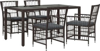 vidaXL Juego De Comedor Para Exteriores 5 Uds. Negro Rat&aacute;n Sint&eacute;tico Vidaxl