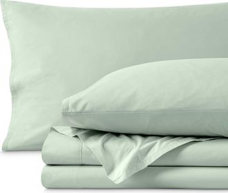 Bare Home 100% Organic Cotton Percale Cooling Sheet Set in Willow at Nordstrom, Size Twin Xl