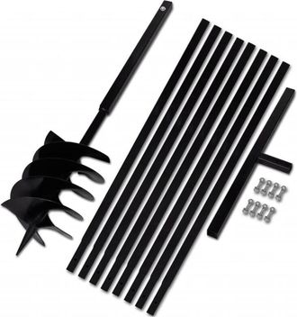 vidaXL Taladro De Tierra Con Mango 200 Mm Con Tubo De Extensi&oacute;n 9 M Acero Vidaxl