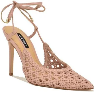 Nine West Fessla Ankle Wrap Pointed Toe Pump in Light Pink at Nordstrom, Size 7.5