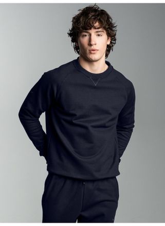 Trigema Sweatshirt TRIGEMA TRIGEMA Sweatshirt mit angerauter Innenseite, Herren, Gr. XXL, blau (navy), 70% Baumwolle, 30% Polyester, Basic, Sweatshirts Sweats