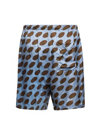 Dries Van Noten Soft Ellipses Print Shorts - Blue