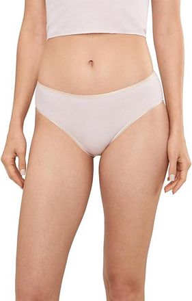 Hanro Cotton Seamless Hi-Cut Full Brief 1626 Womens Underwear Honeydew/Summer Sand : LG, Cotton/Satin