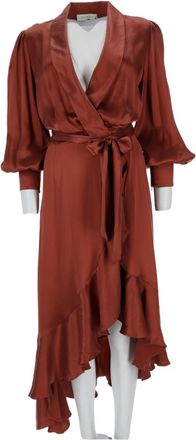 Zimmermann Midi Dress With Asymmetrical Hem And Wrap Design