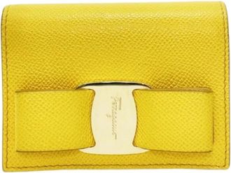 Ferragamo Pre-owned Wallets, female, Yellow, Size: ONE SIZE Pre-owned Leather Wallet