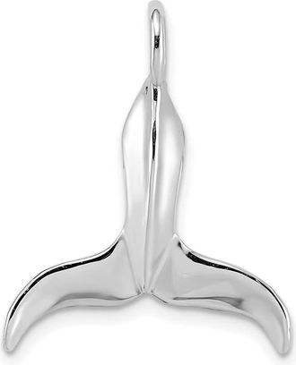 Diamond2Deal 14k Gold 3-D Polished Whale Tail Charm Pendant