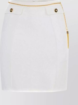 Elisabetta Franchi high-waisted mini skirt gold button detail