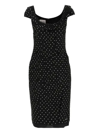 Miu Miu polka dot pattern dress - women - Silk - 38 - Black