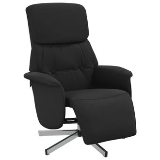vidaXL Sill&oacute;n Reclinable Con Reposapi&eacute;s Tela Negra Vidaxl