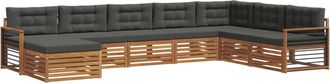 vidaXL Conjunto De Sof&aacute;s De Exterior 8 Uds. Natural Y Antracita Vidaxl