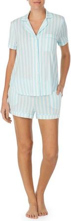 Kate Spade New York mrs. dot jersey short pajamas in Aqua Stripe at Nordstrom, Size X-Small