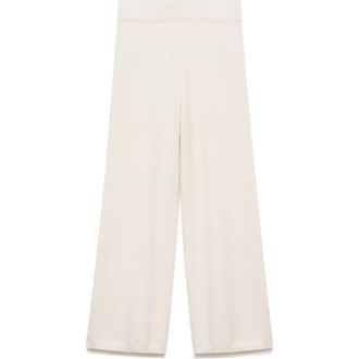 Mango Cashmere Wide Leg Pants in Off White at Nordstrom Rack, Size Large