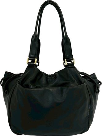Loewe Black Leather Handbag Shoulder Bag Tote Bag (Pre-Owned)