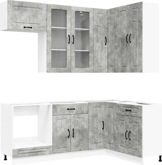vidaXL Unidad De Cocina Kalmar 8 Uds. Gris Hormig&oacute;n Vidaxl