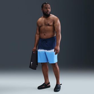 Nike Mens Swim Breaker 9 Boxer Volley Shorts in Blue | NESSF588-440