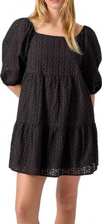 Sanctuary Weekender Babydoll Eyelet Dress In Black