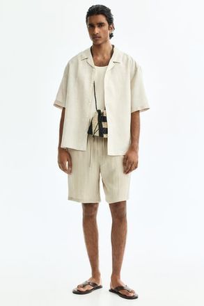 H&M Loose Fit Shorts in Light Beige at Nordstrom, Size Xx-Large
