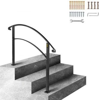 OEM Gel&auml;nder 3ft Treppengel&auml;nder 3 Stufen 0 &deg; Bis 45 &deg; Eingangsgel&auml;nder Formsch&ouml;n Schwarz Treppengel&auml;nder Edelstahl Verstellbarer Treppenhandlauf Schwei&szlig;e