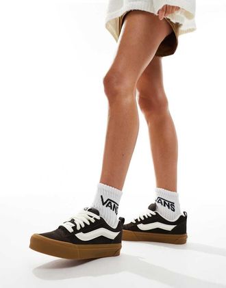 Vans Knu Skool - Sneakers marroni con suola spessa in gomma-Marrone