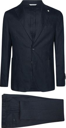 Manuel Ritz Heren, Pakken, Blauw, Maat: XL Linnen