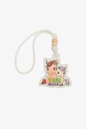 Ganni White Pony Keychain