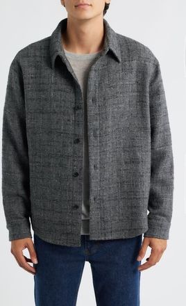 Frame Denim Tweed Overshirt in Grey Melange at Nordstrom, Size Xx-Large