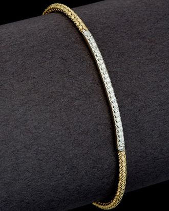 Meshmerise 18K Over Silver 0.15 Ct. Tw. Diamond Cuff