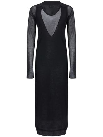 Pinko layered long dress - Black