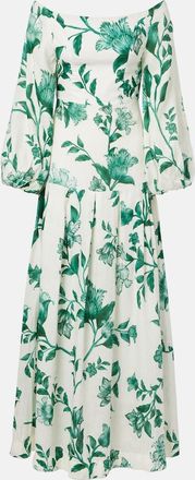 Agua Bendita Senlis printed off-shoulder linen maxi dress