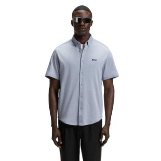 HUGO BOSS Herenoverhemd met knopen van B Motion (Grijs)