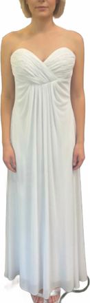 Alyce Paris Strapless Chiffon Gown In White
