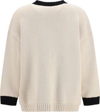Valentino Womens Open Polka-Dot Bow Cardigan Betulla-Nero Cotton; Polyester Betulla/nero Sweater