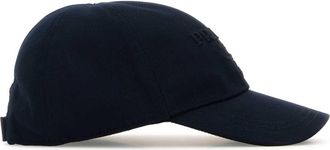 Prada Mens Logo-Embroidered Drill Cotton Baseball Cap Navy