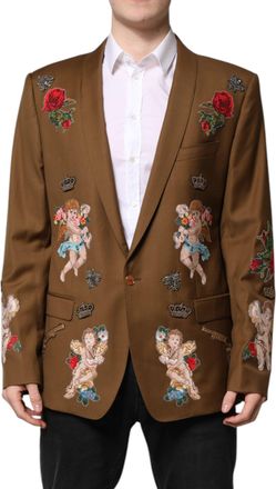 Dolce & Gabbana Brown MARTINI Single Breasted Coat Mens Blazer