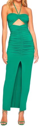 Susana Monaco Gather Front Halter Dress In Nettle