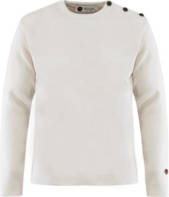 Busnel St Hermine Sweater - Heren - Ronde hals truien - Wit - M - Wol - Truien & Vesten