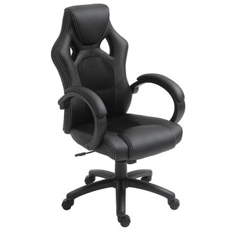 Vinsetto Black Racing Gaming Chair Swivel Home Office Gamer Chair with Wheels | TJ Hughes