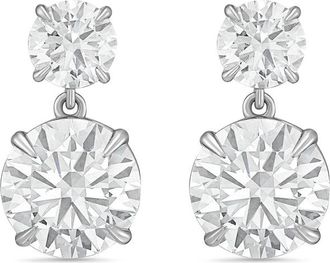 Diana M. Jewels 14kt white gold 25.72 cts tw lab grown round diamond hanging earrings