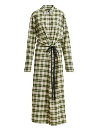 Essentiel Jid checked dress - Green