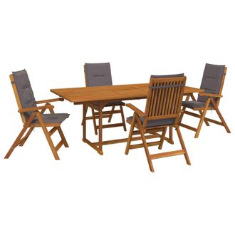 vidaXL Conjunto De Comedor Exterior Con Parasol 6 Uds. Gris Antracita Vidaxl